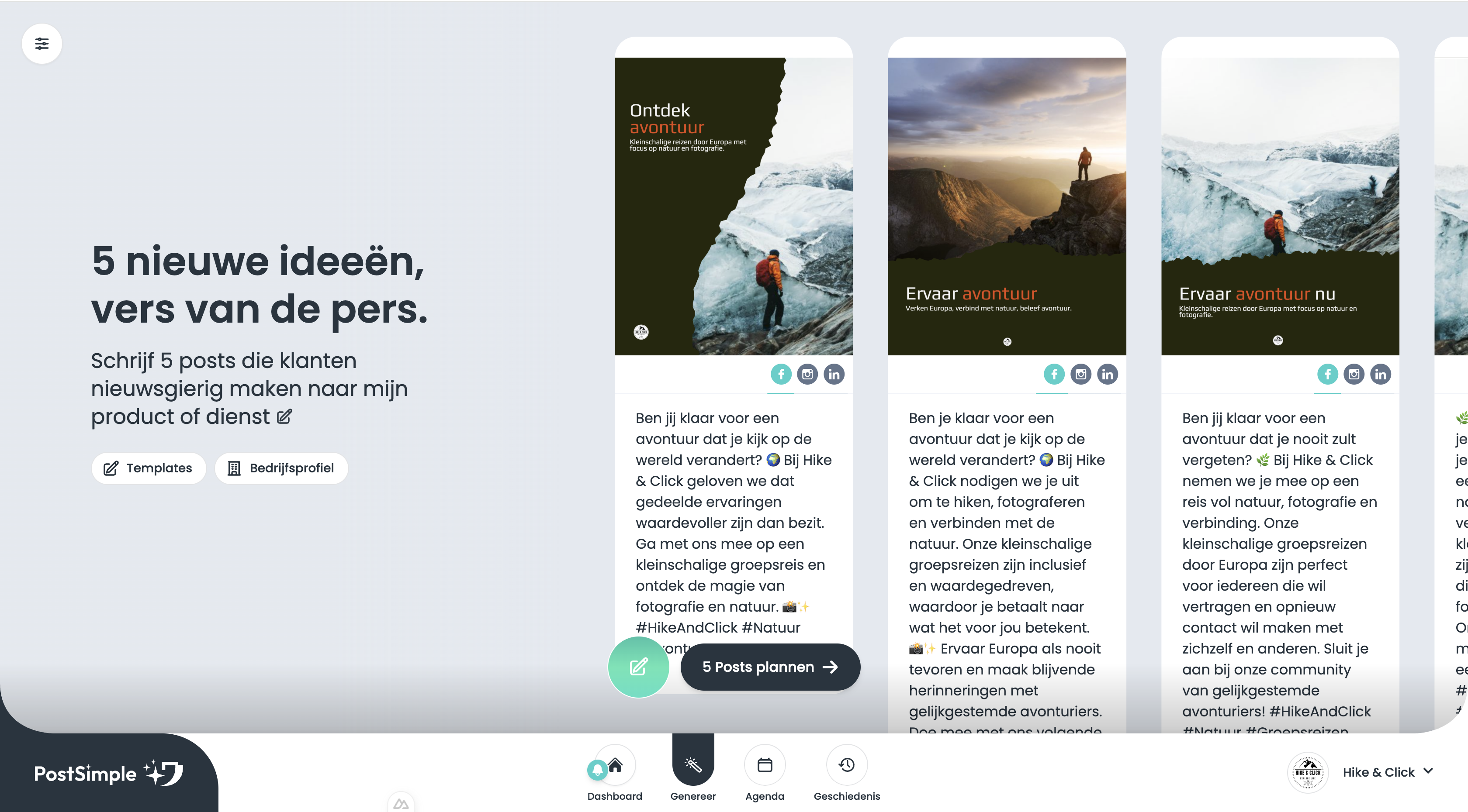 PostSimple AI foto naar post