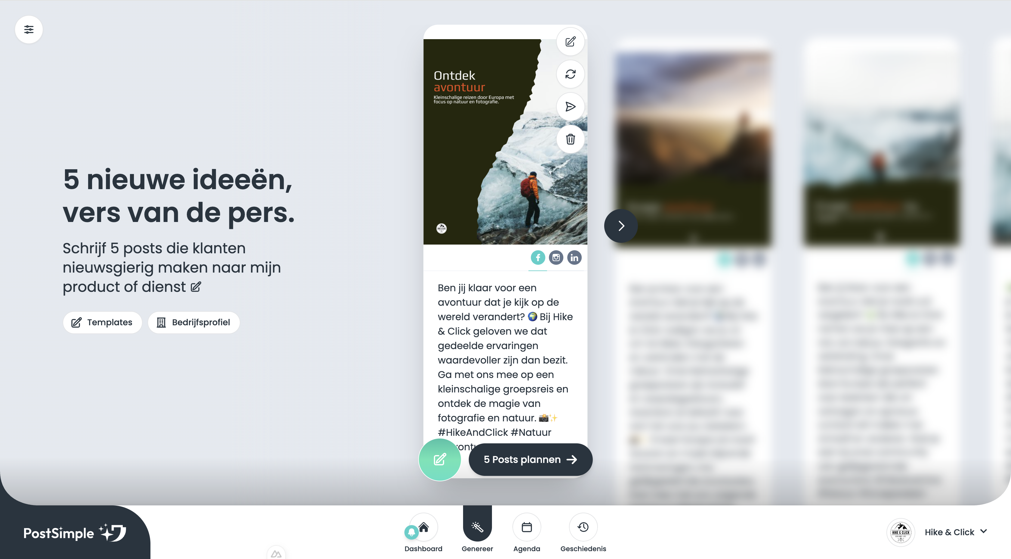 PostSimple AI photo feature